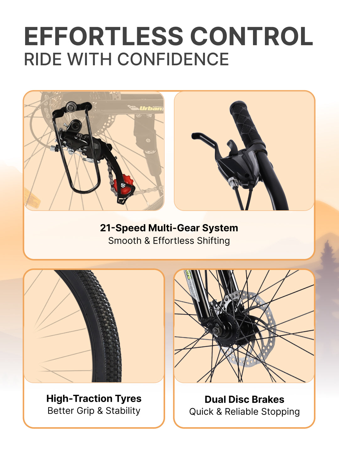 Galaxy Ultra Mountain Bike Steel 21 Speed Cycle 27.5 inch Tyre, Green With Front Suspension, Single Wall Rim and Dual Disc Brakes Ideal For 5.2 ft