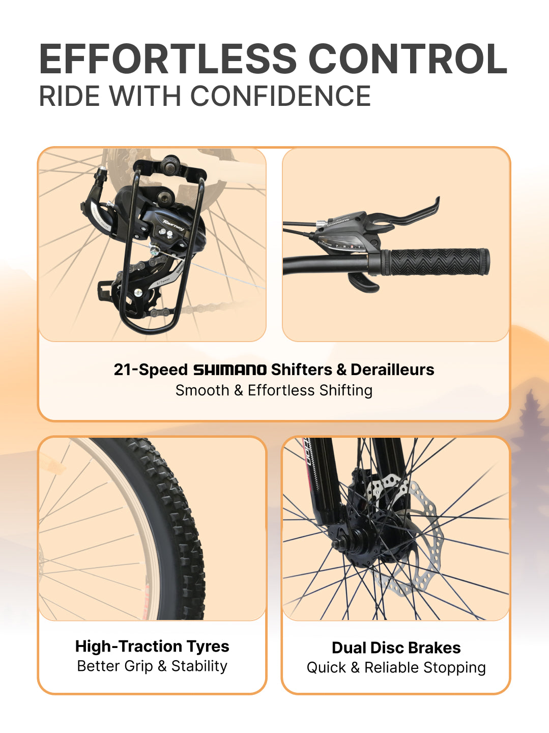 Bolt Ultra Mountain Bike Steel 21 Speed Cycle 27.5 inch Tyre, White With Front Suspension, Double Wall Rim and Dual Disc Brakes, Ideal For 5.2 ft to 6 ft