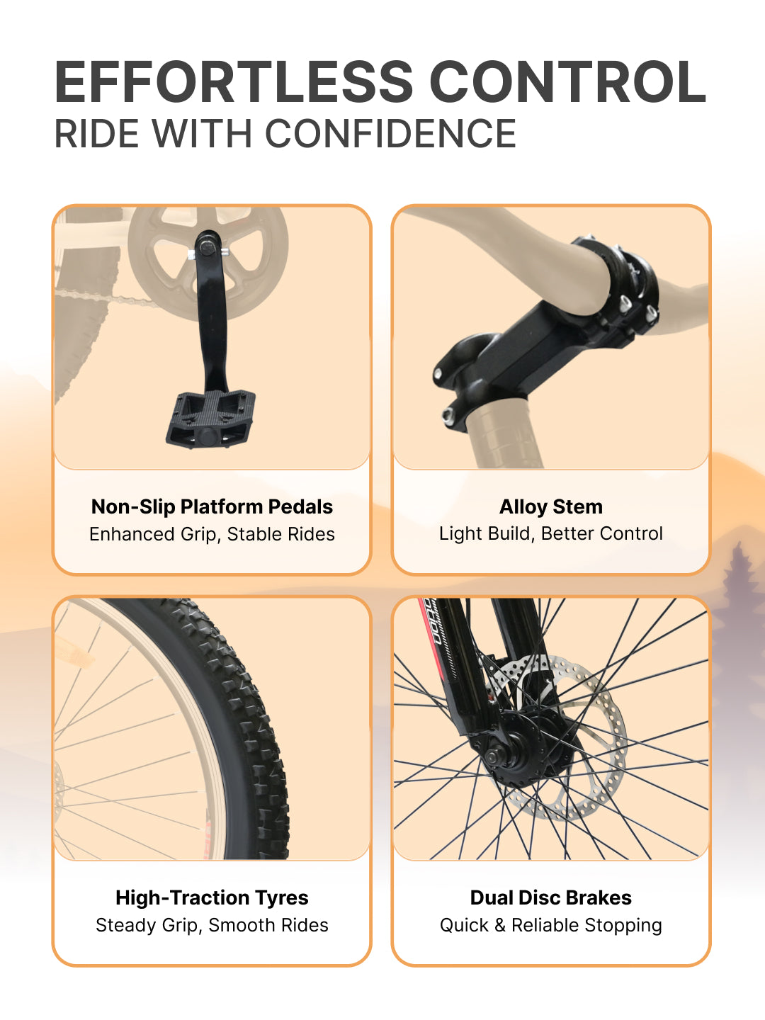 Bolt Pro Mountain Bike Steel Single Speed 27.5 inch Tyre with Dual Disc Brakes, Front Suspension, Double Wall Alloy Rim, White