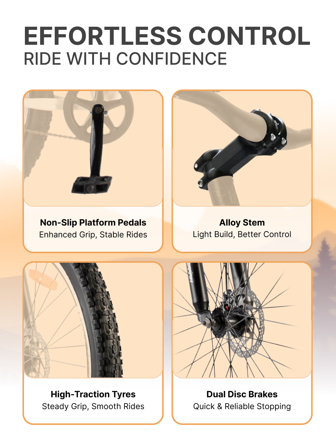 UT5000S27.5 Mountain Cycle Steel Single Speed Cycle 27.5 inch, Dual Disc Brakes, Front Suspension, Double Wall Alloy Rim, White