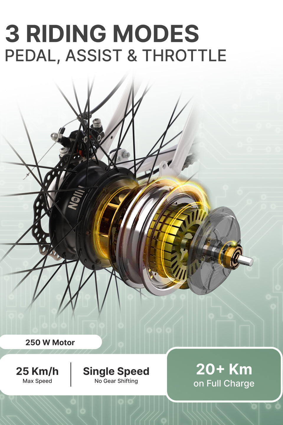 BOLTON27.5TWHITE with 3.5 hrs Fast Charge, Cycling Event BLDC Motor 27.5 inches Single Speed Lithium-ion (Li-ion) Electric Cycle, Ideal for Unisex, 15+ Years