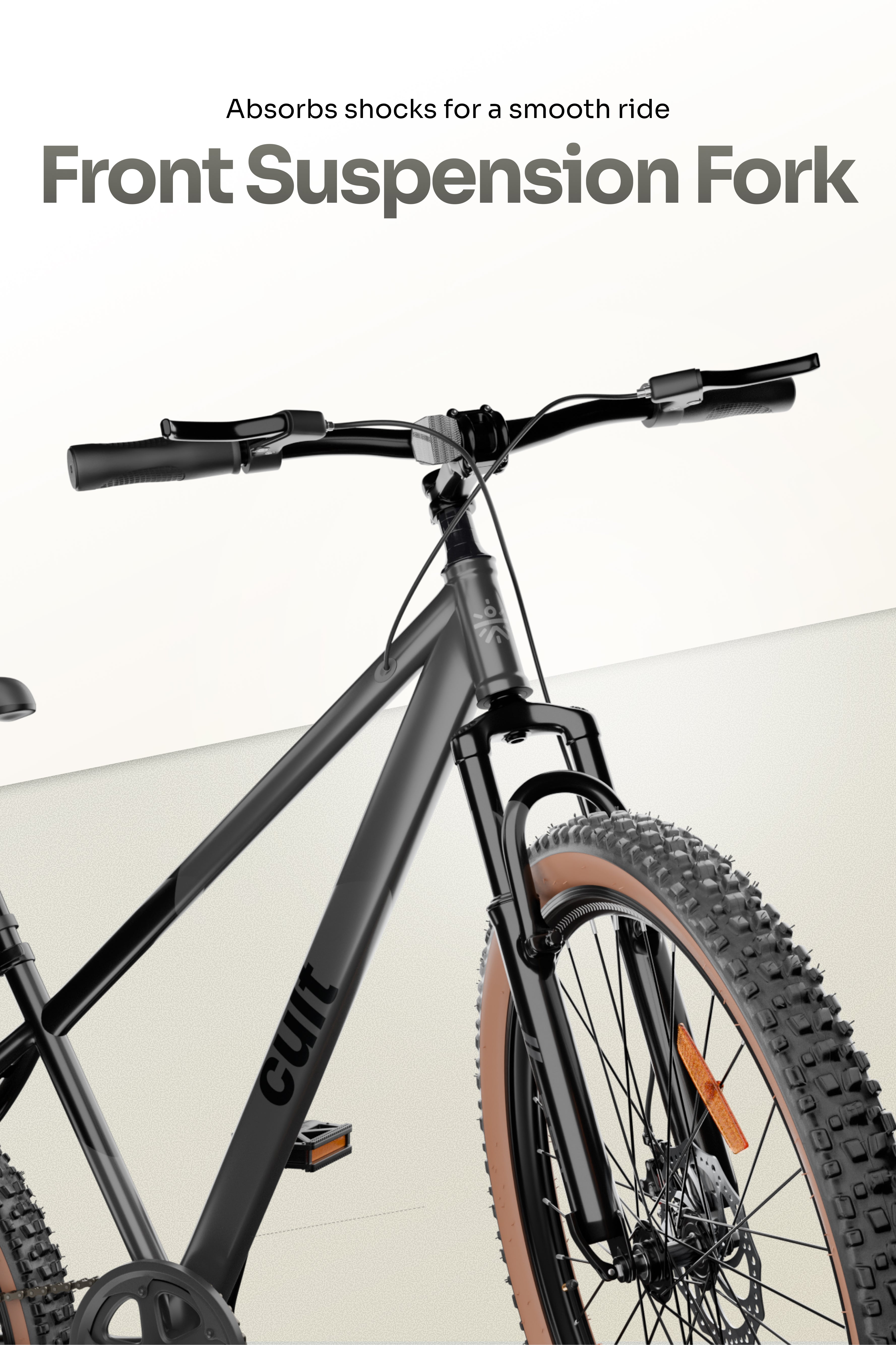 Cult Revon 29T Steel Mountain Bike with Dual Disc Brake and Front Suspension, Black-Grey