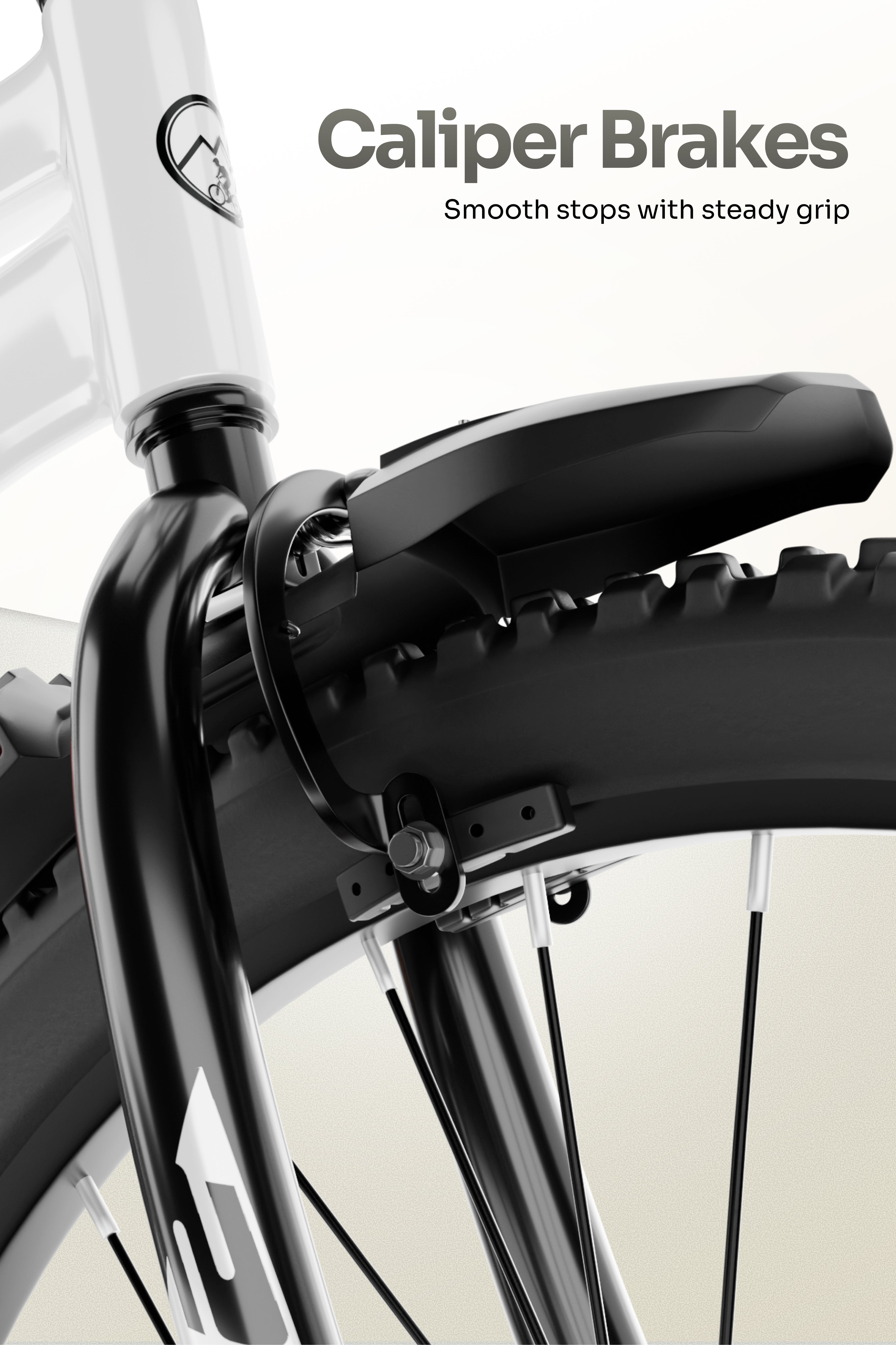 Urban Terrain Comet 26T Single Speed Steel Mountain Bike with Inbuilt Carrier (White)