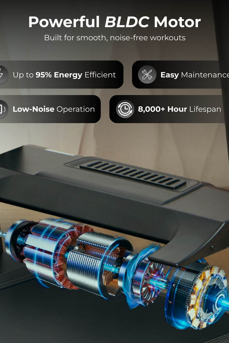 Cult SmartStrideCorePlus BLDC Motor (4HP Peak) Treadmill with Massager | Max Weight: 120kg | 15 Level Auto Incline (with 6 months extended warranty)