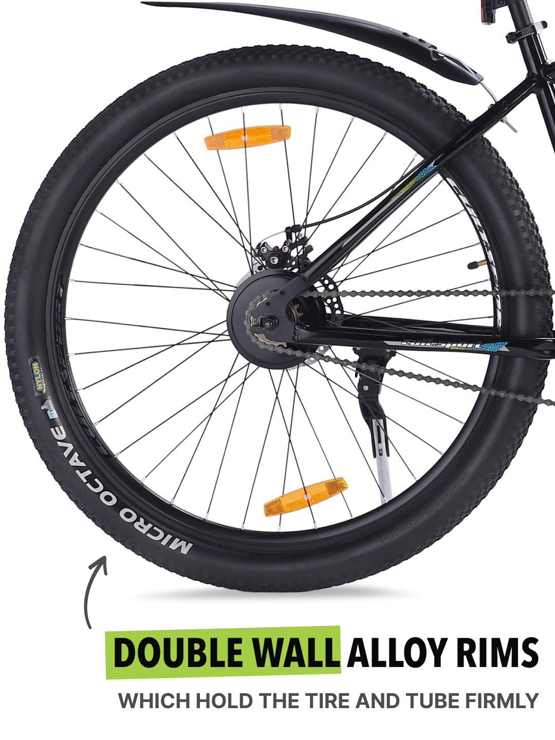 EXPLORER29TBLACK Alloy Single Speed 29 inch Mountain Cycle, Front Suspension, Double Wall Rim