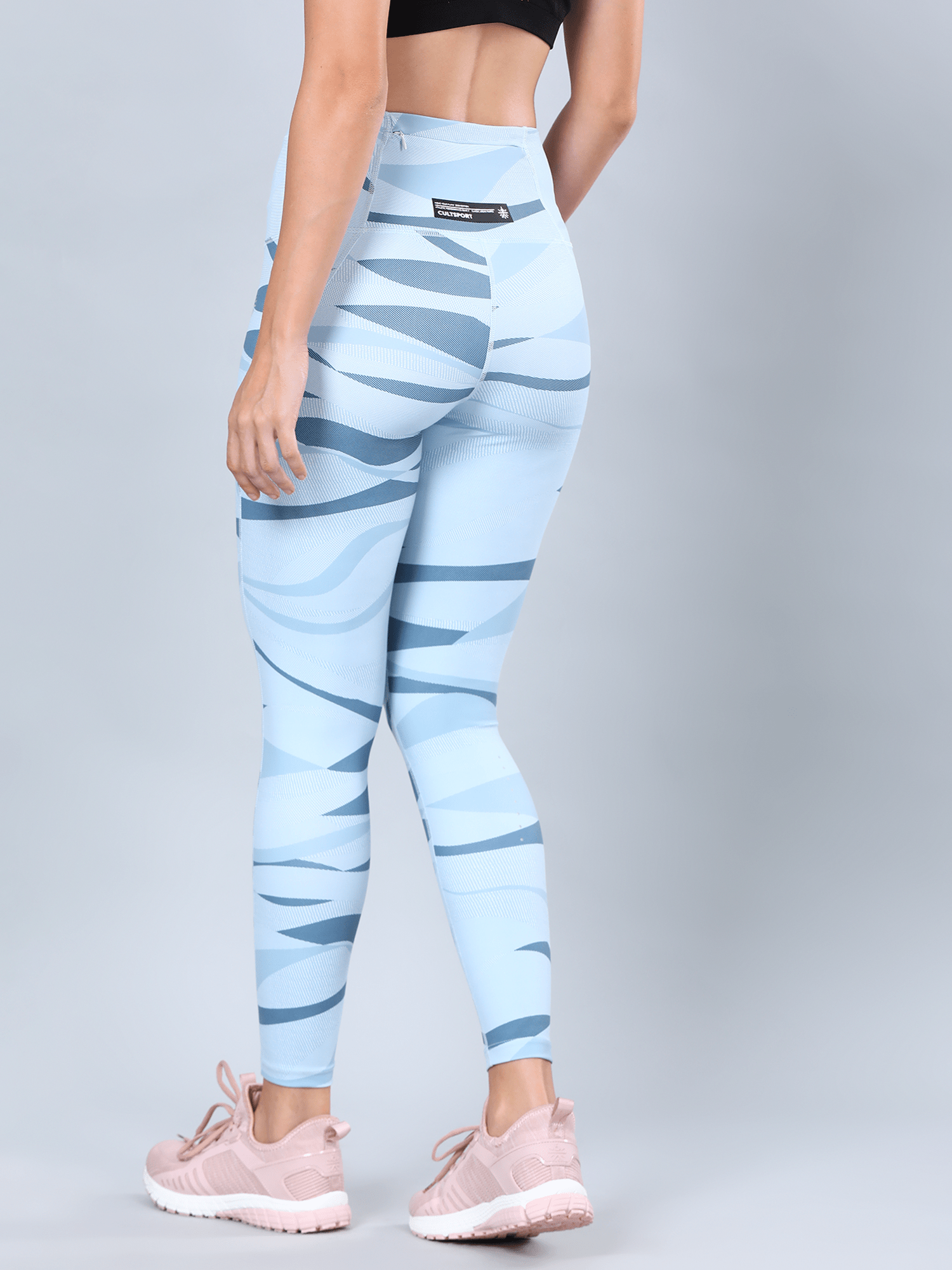 AbsoluteFit Abstract Blue Stripe Workout Leggings