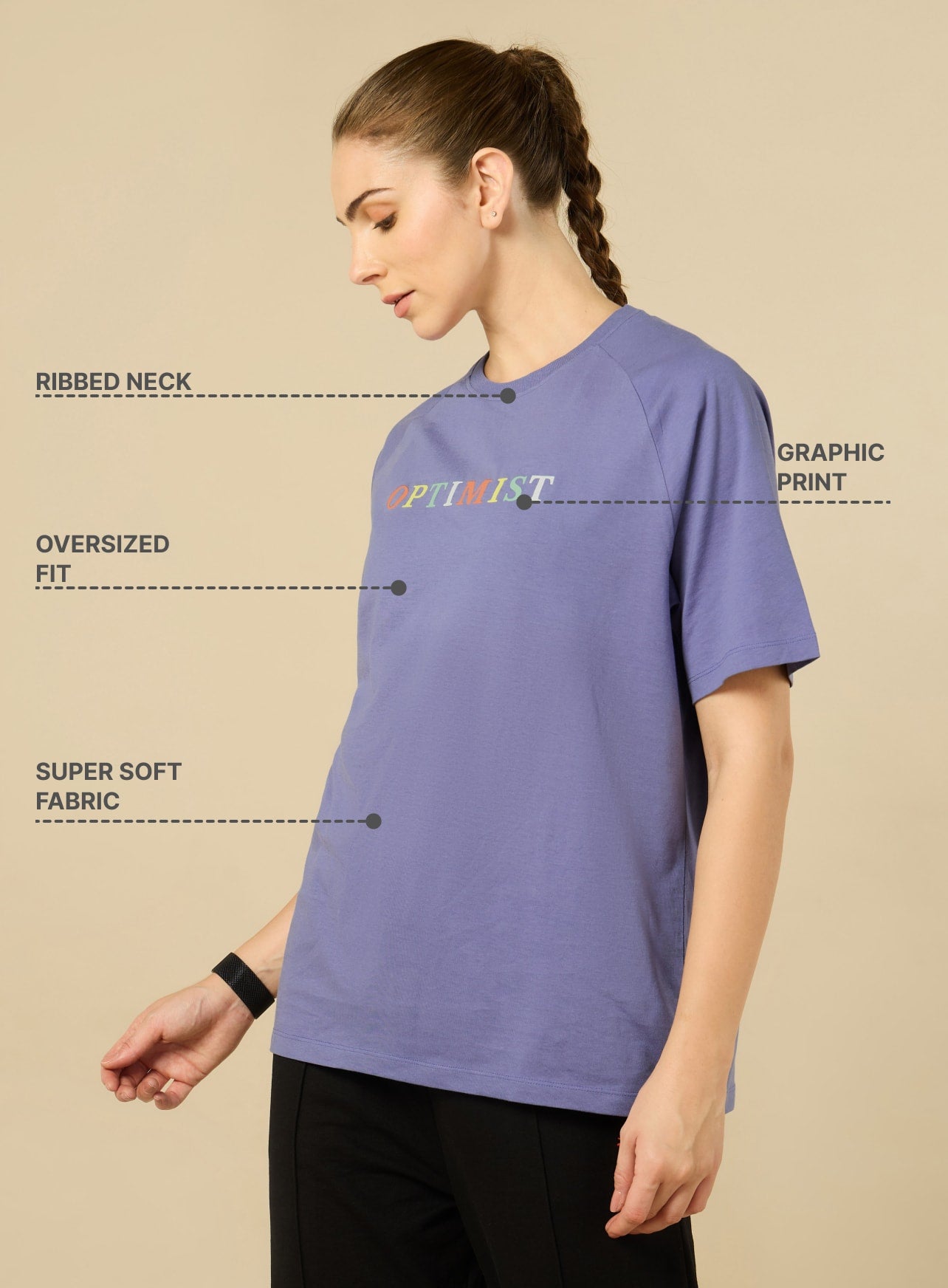 Purple Optimist Printed T-shirt