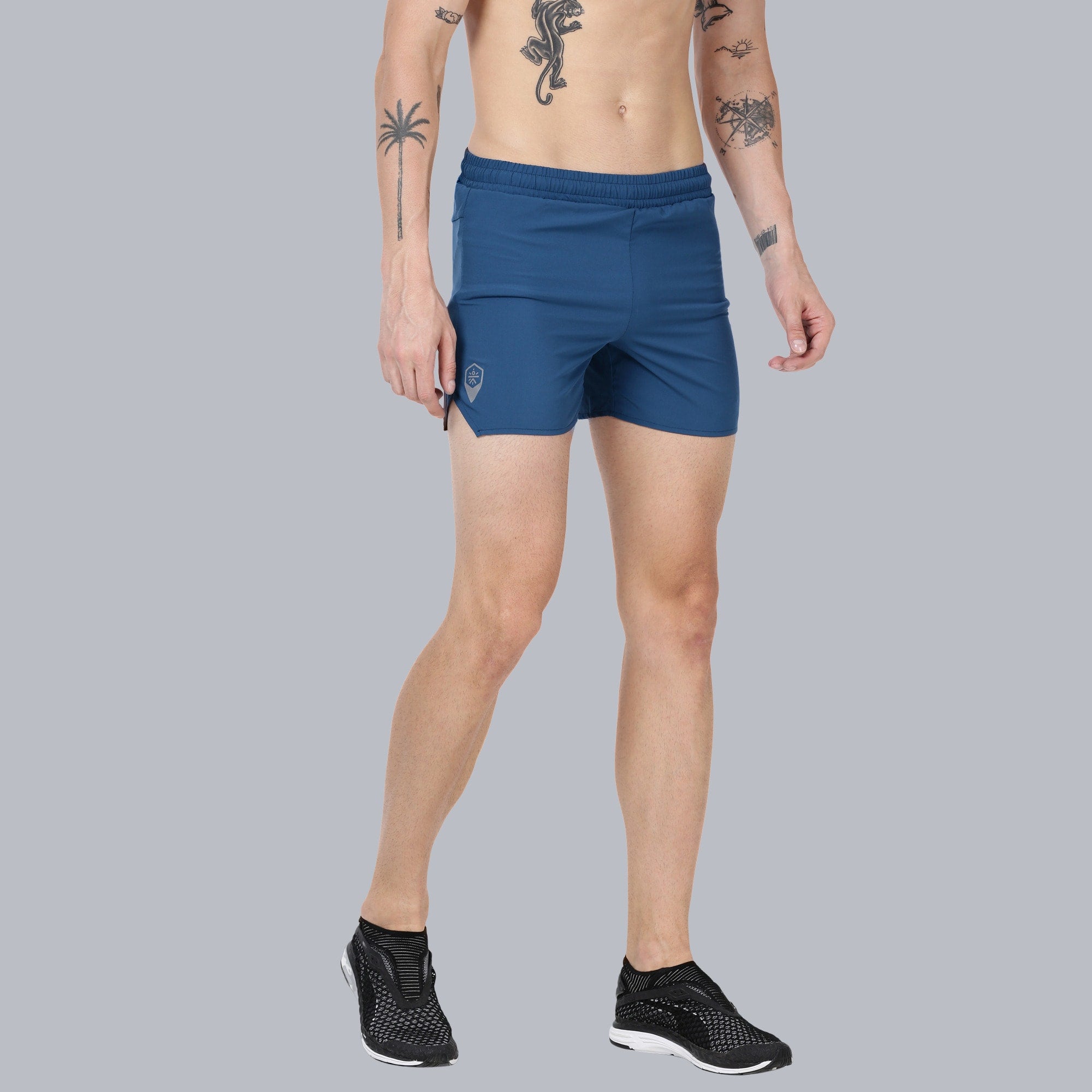 Vitals Bolt Teal Running Shorts