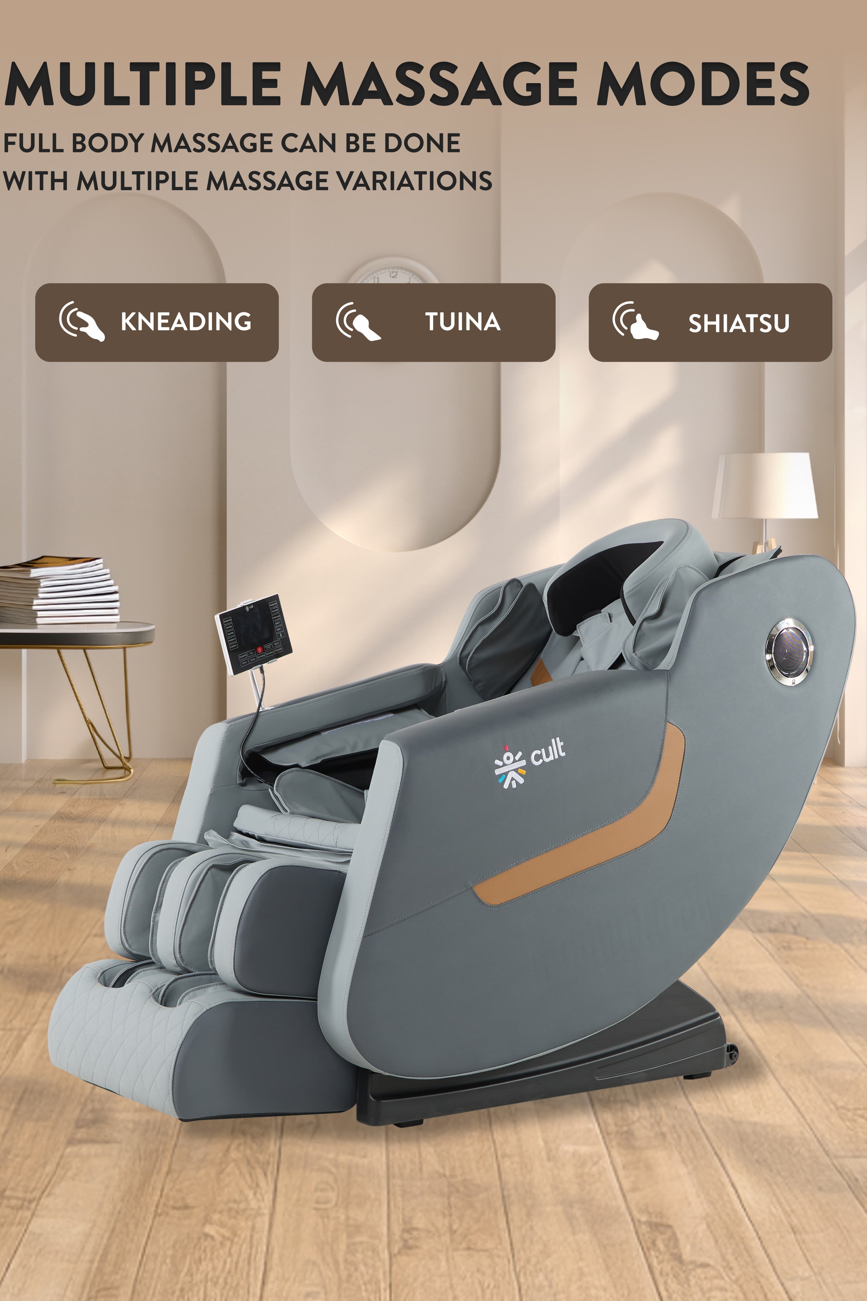 Cult Harmony Massage Chair with Fixed Point Massage Technique and Bluetooth AI Voice Function for Full Body Massage At Home