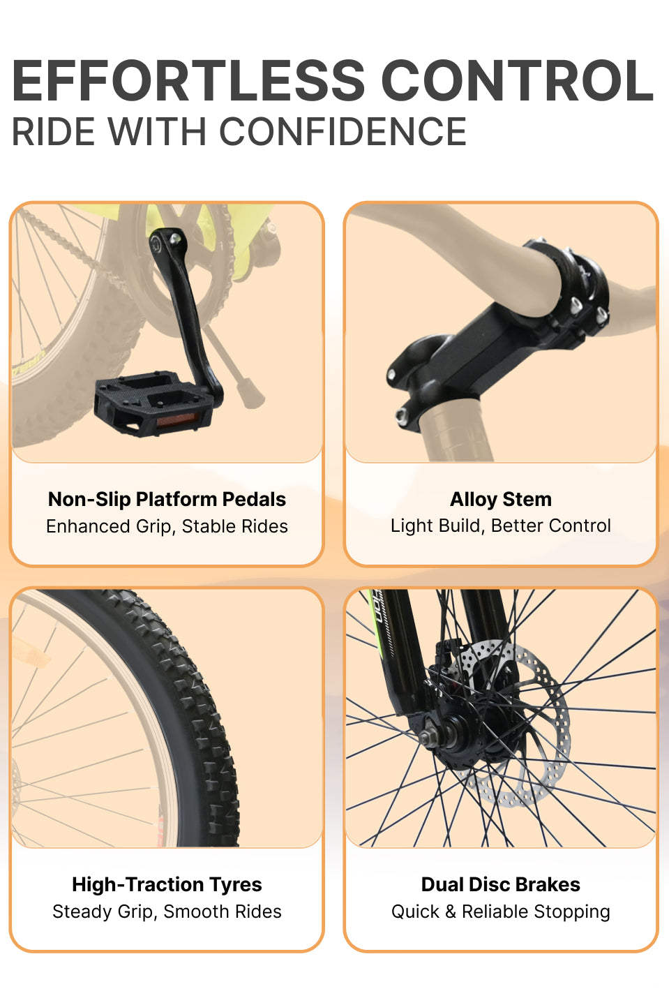 Bolt Pro Mountain Bike Steel Single Speed Cycle 27.5 inch Tyre with Dual Disc Brakes, Front Suspension, Double Wall Alloy Rim, Green