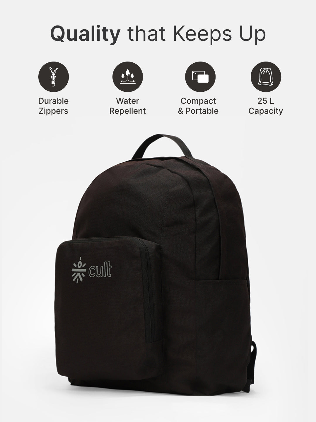 cult Foldable Backpack 25L Black