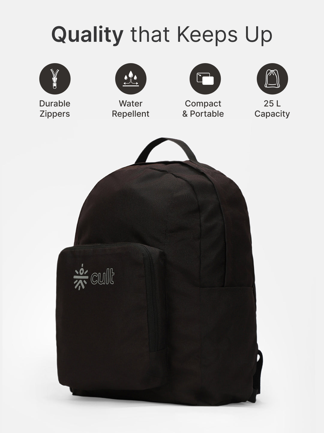 cult Foldable Backpack 25L Black