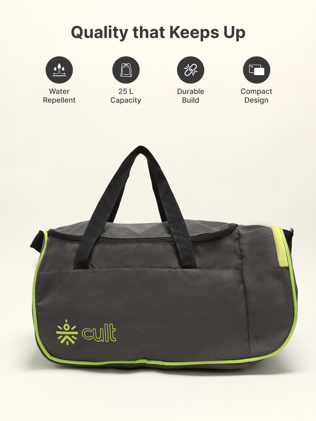 Foldable Duffle Bag 25L with Adjustable Strap Olive