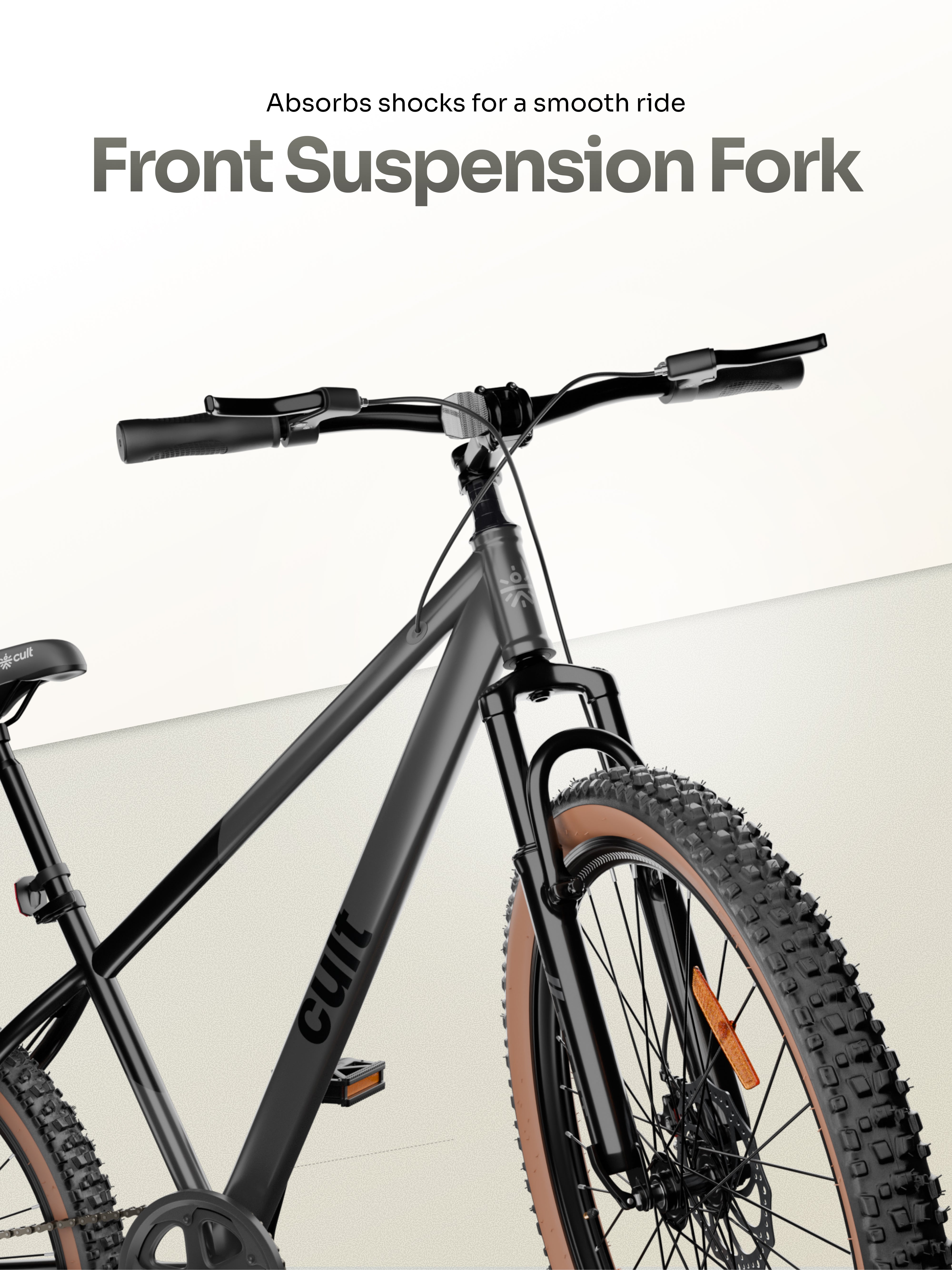 Cult Revon 27.5T Steel Mountain Bike with Dual Disc Brake and Front Suspension, Black-Grey