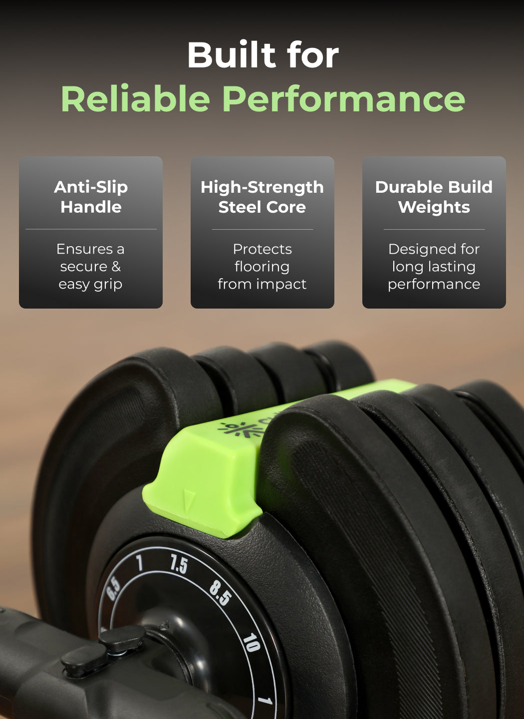 Cult 10Kg Adjustable Kettlebell | 12 Weight Options (1kg-10kg) | One-Hand 1-Second Dial | Compact & Durable Home Gym Kettlebell - Black