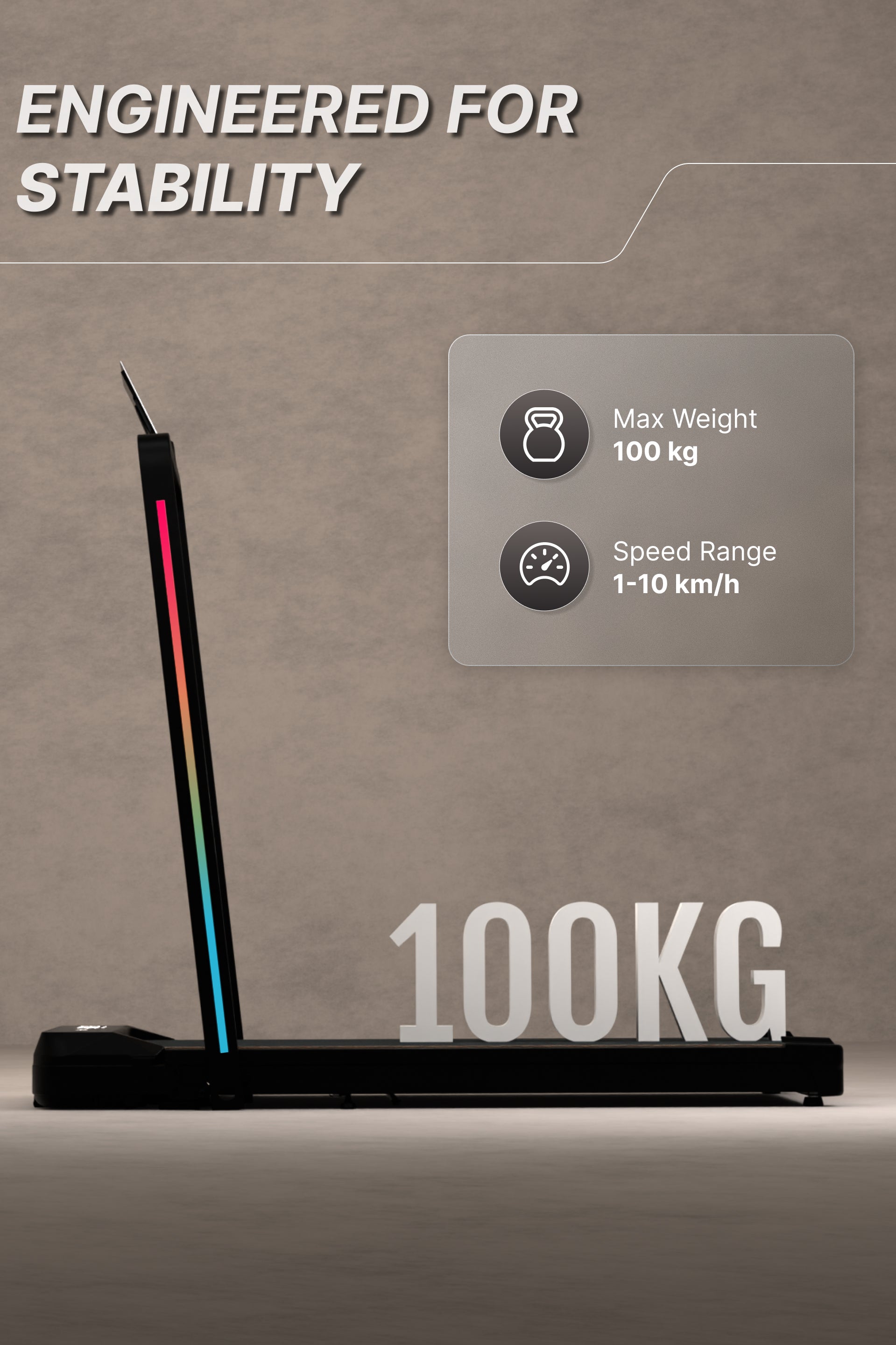 Cult Walking pad 3.5HP Peak DC Motorized Treadmill | Max Speed-10kmph | Max Weight-100kg | Walking Pad for Home Use (with 6 months extended warranty)