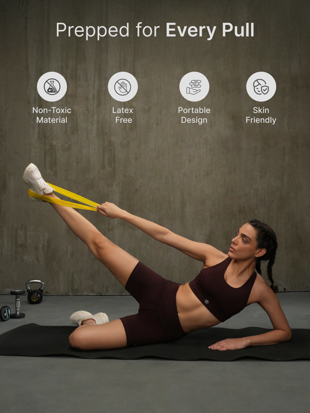 cult Mini Loop Band Toning Exercise Band for Gym Booty Belt for Fitness Pack of 5 (2-20kg Resistance)