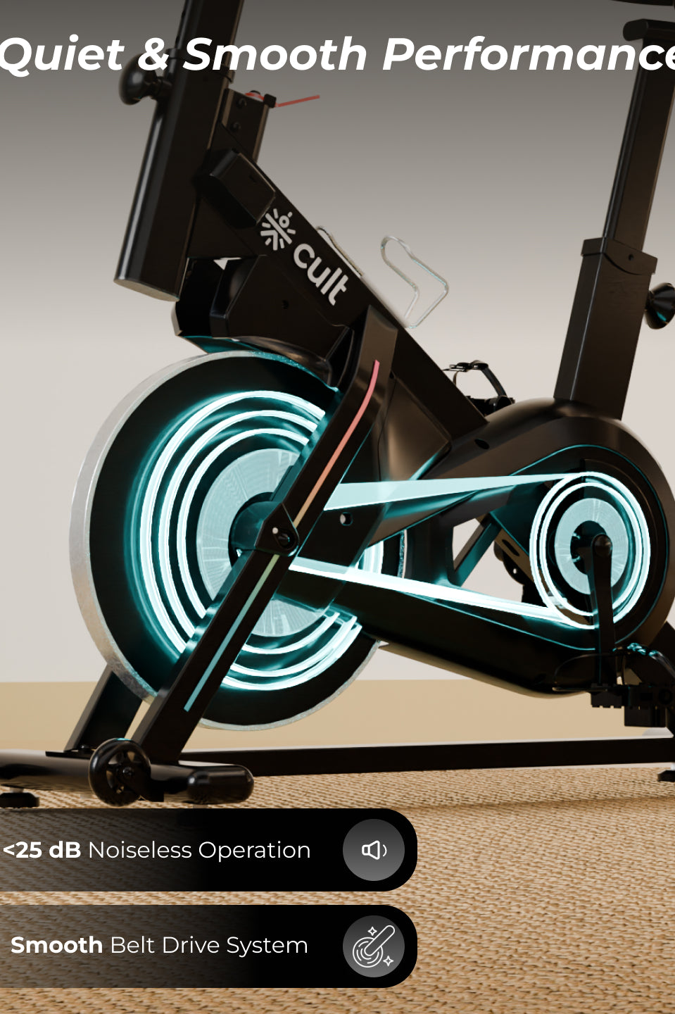 Cult SmartSpinVolt Magnetic Spin Bike | 10Kg Flywheel | 140kg Max Weight | Home Use Exercise Bike