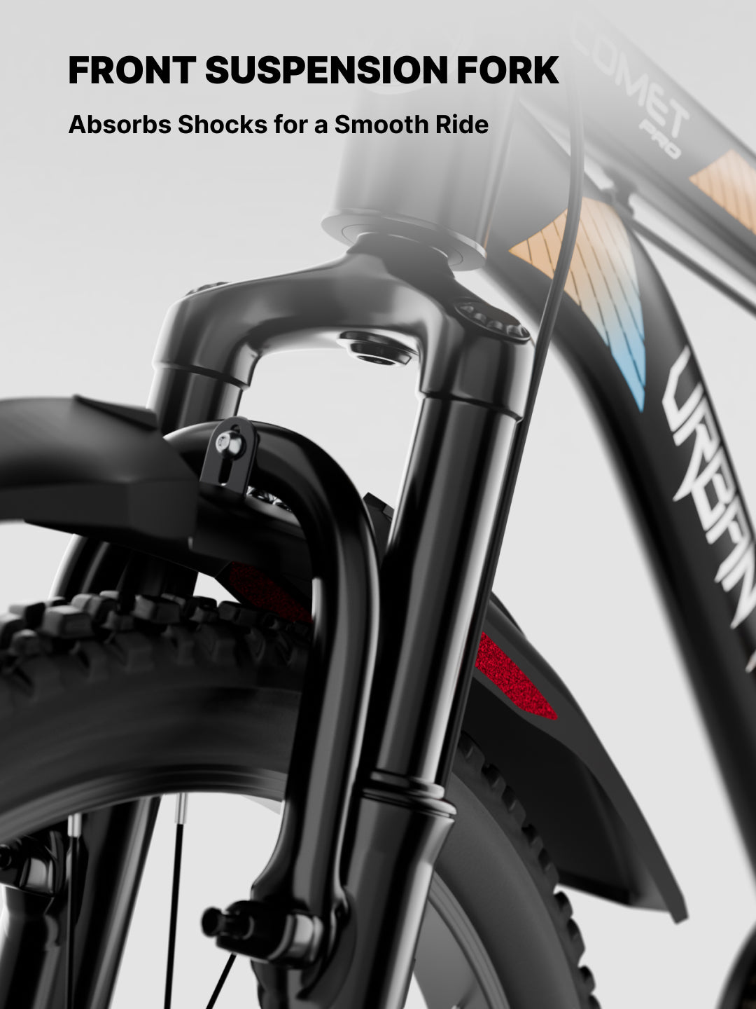 Urban Terrain Comet Pro 26T Single Speed Steel Mountain Bike with Front Suspension & Dual Disc Brakes (Black)