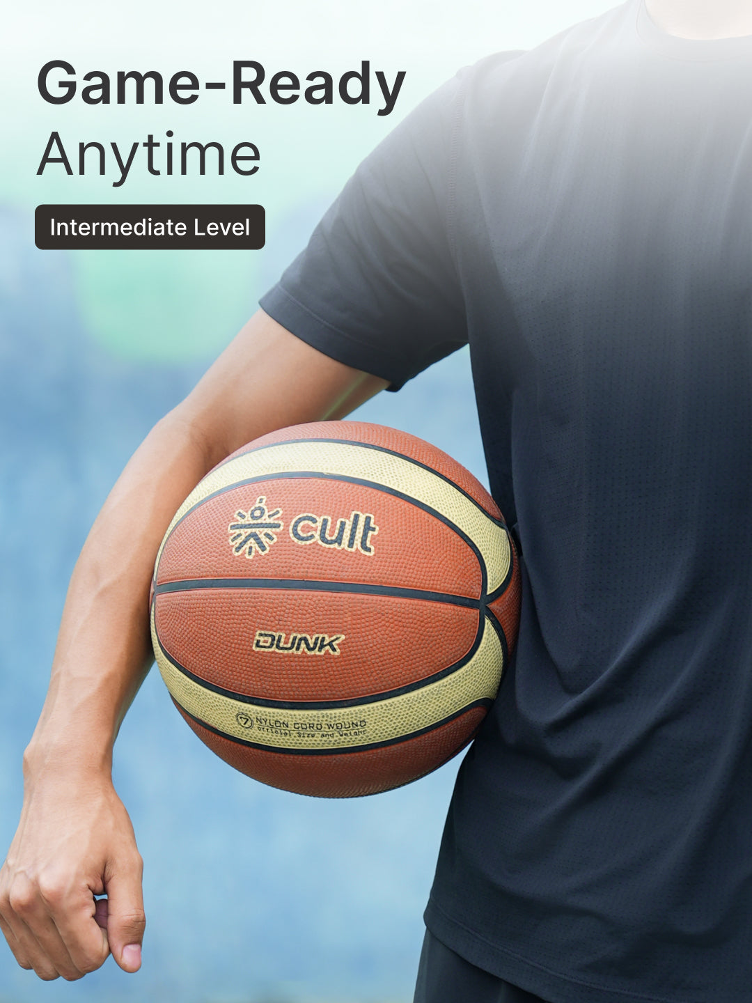 Cult Basketball Combo – Premium Dunk 7 No (Brown/Cream) + Ball Pump