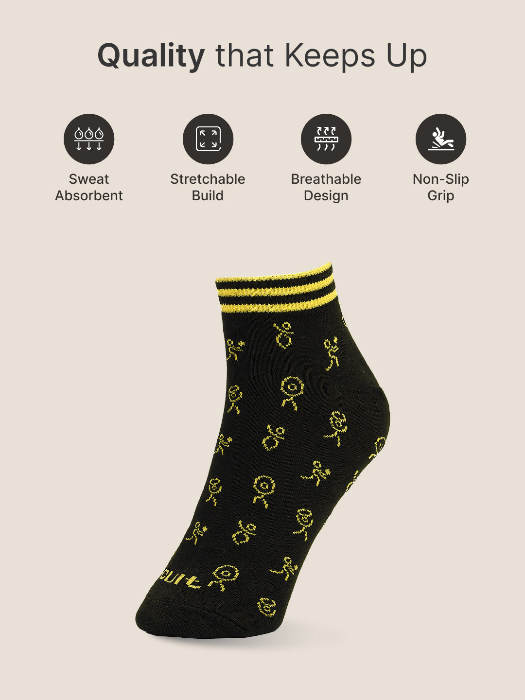 CULT Men's Ankle Length Cotton Socks – Ultra Soft, Breathable & Anti-Microbial – Casual & Sports Socks with Moisture-Absorbent Fabric