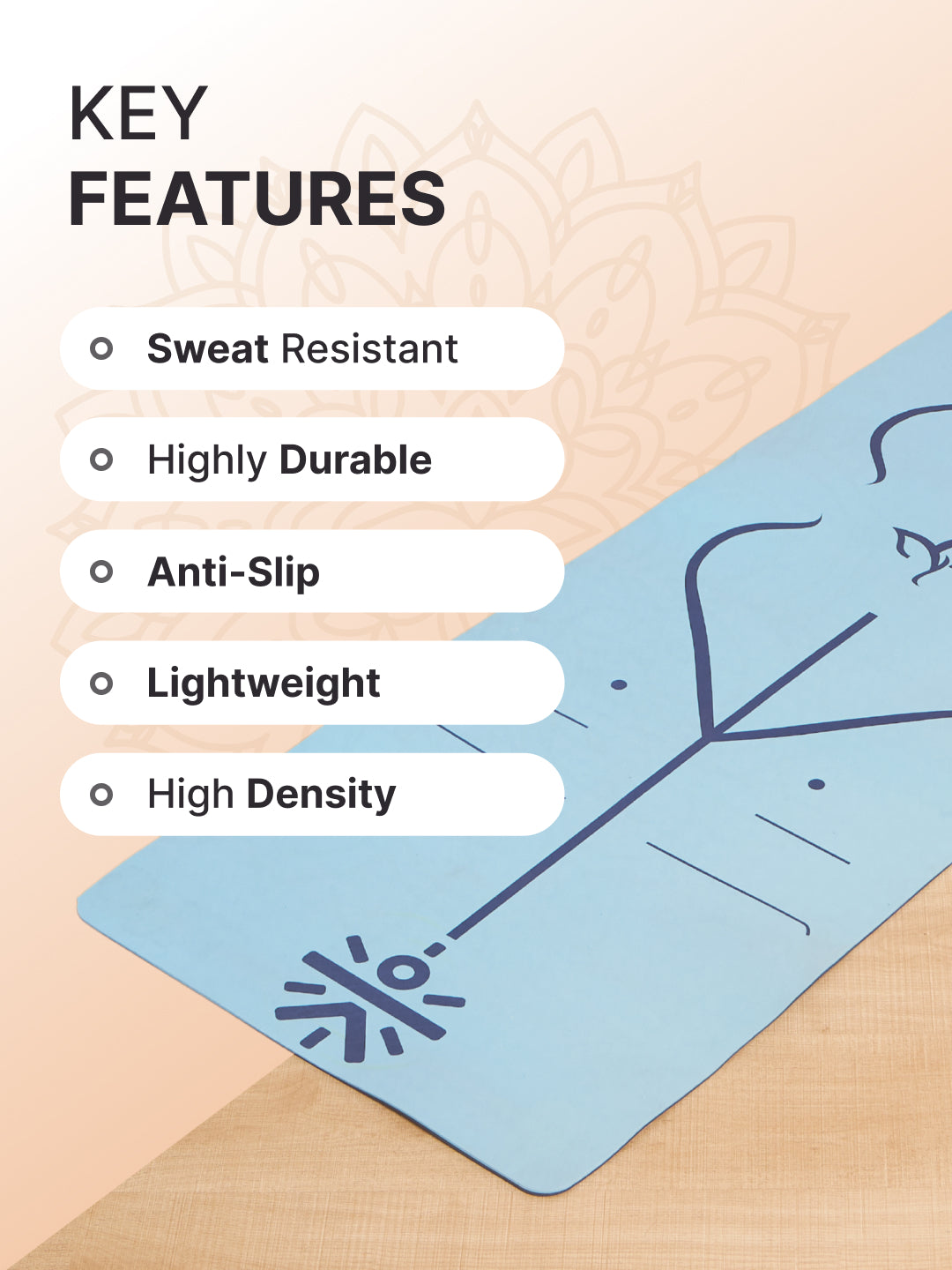 Cult TPE Yoga Mat 6mm Non-Toxic, Latex-Free, Eco-Friendly, Tear-Resistant, Non-Slip Exercise Mat with Extra Cushioning , Carry Strap and Bag Ideal for Yoga, Pilates, Meditation & Fitness - Blue with Alignment Marking