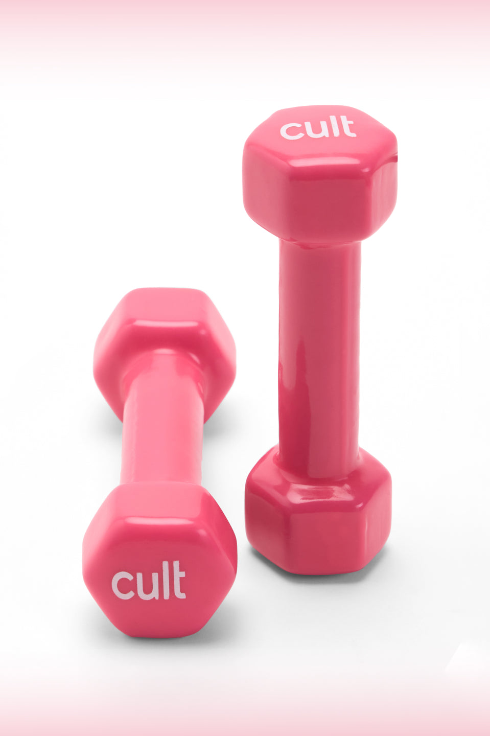 Cult 1KGx2 Vinyl Dumbbells For Home & Gym Exercises (Pink)