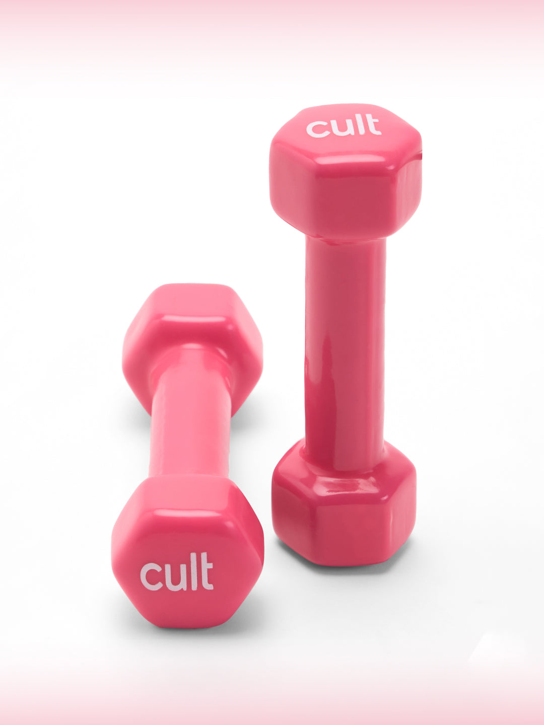 Cult 1KGx2 Vinyl Dumbbells For Home & Gym Exercises (Pink)