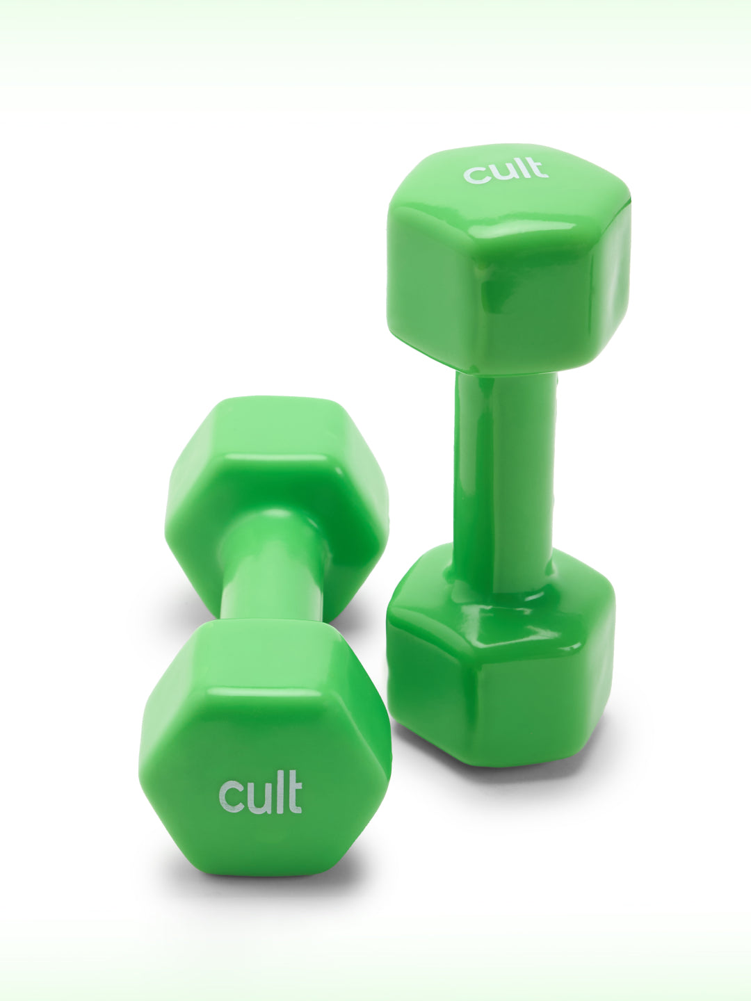 Cult 4KGx2 Vinyl Dumbbells For Home & Gym Exercises (Green)