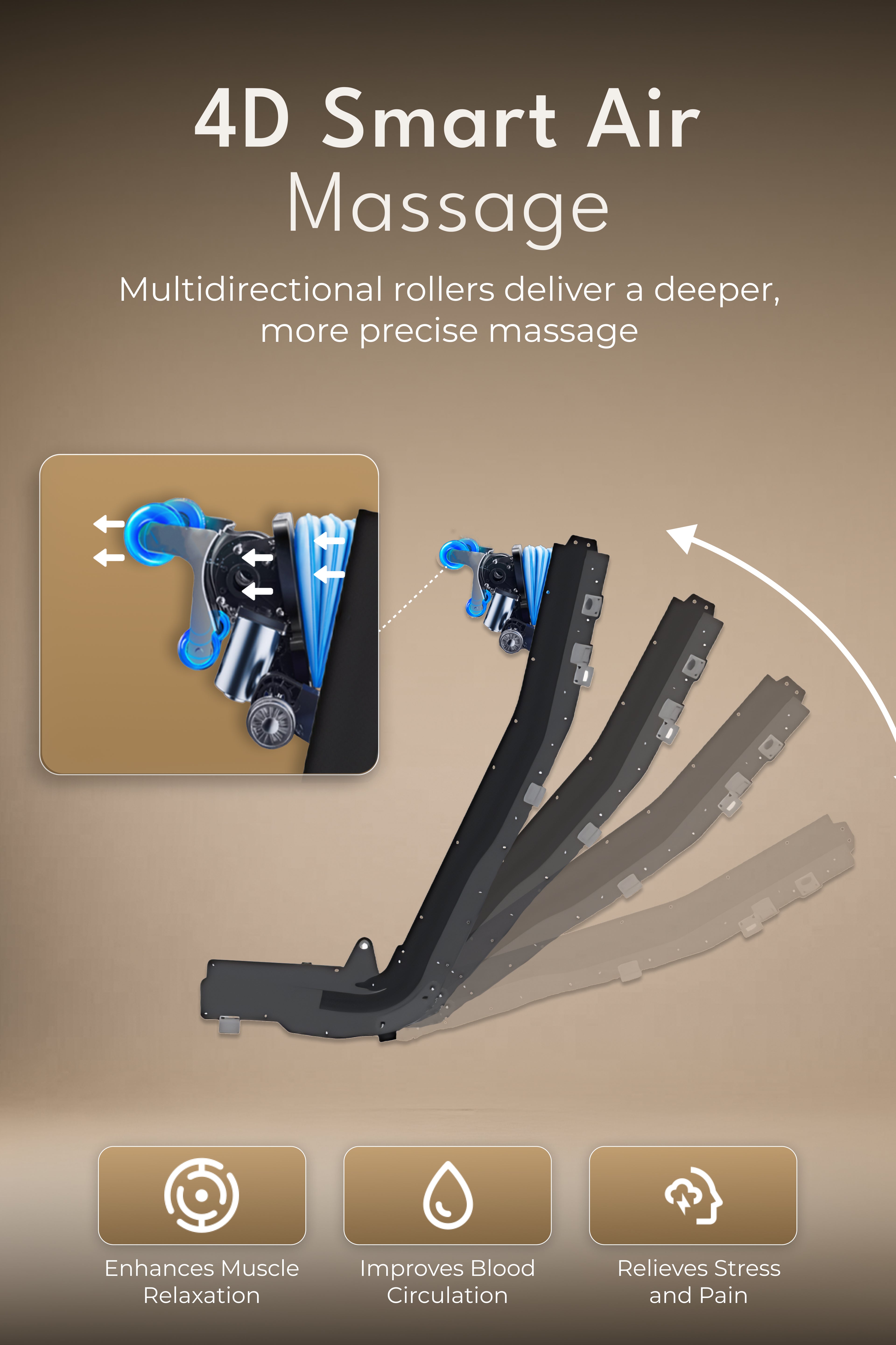 CULT Riviera Advanced 4D Massage Chair with Rovo Walking Technology | Extended SL Track | Zero Gravity | 23 Auto Modes | 6 Massage Techniques | Back & Leg Heating