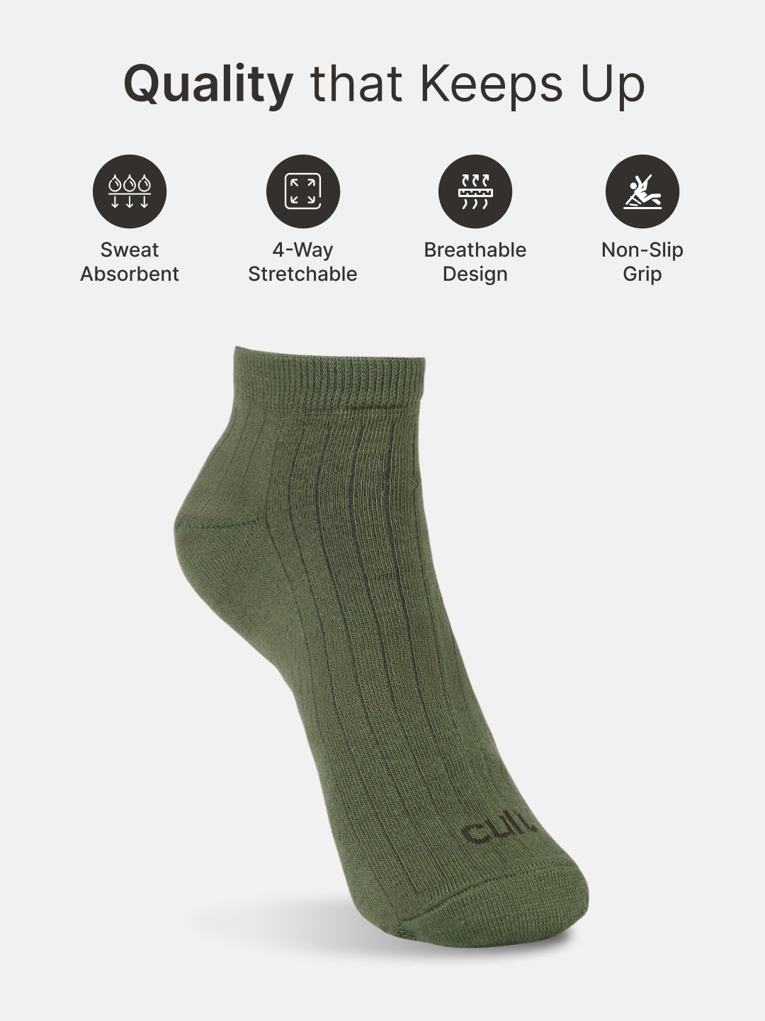 Sports Ankle Length Pack of 5 Pink,Olive,Navy,White & Black Solid Men's Socks