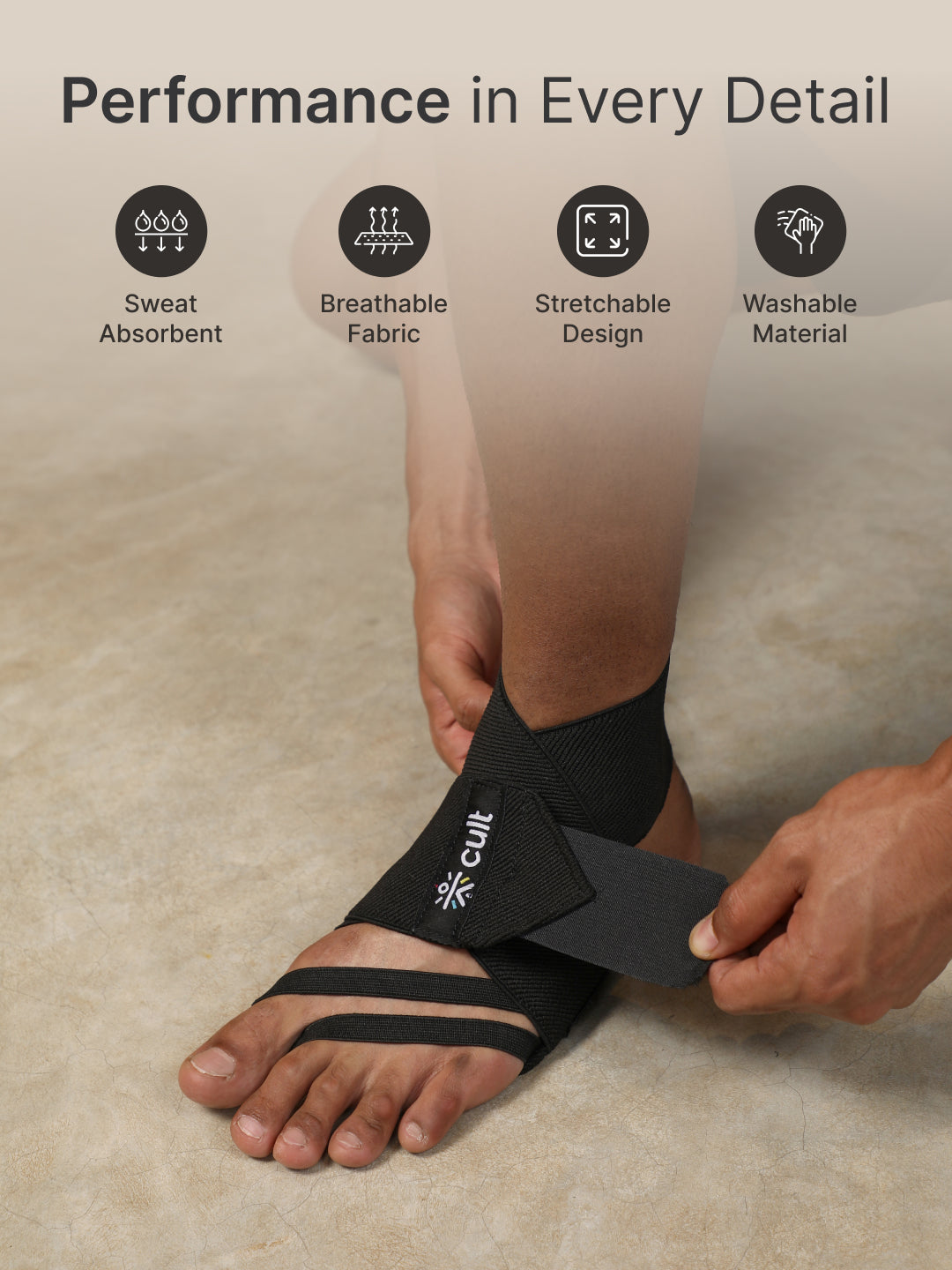 cult Ankle Support Wrap Unisex Black