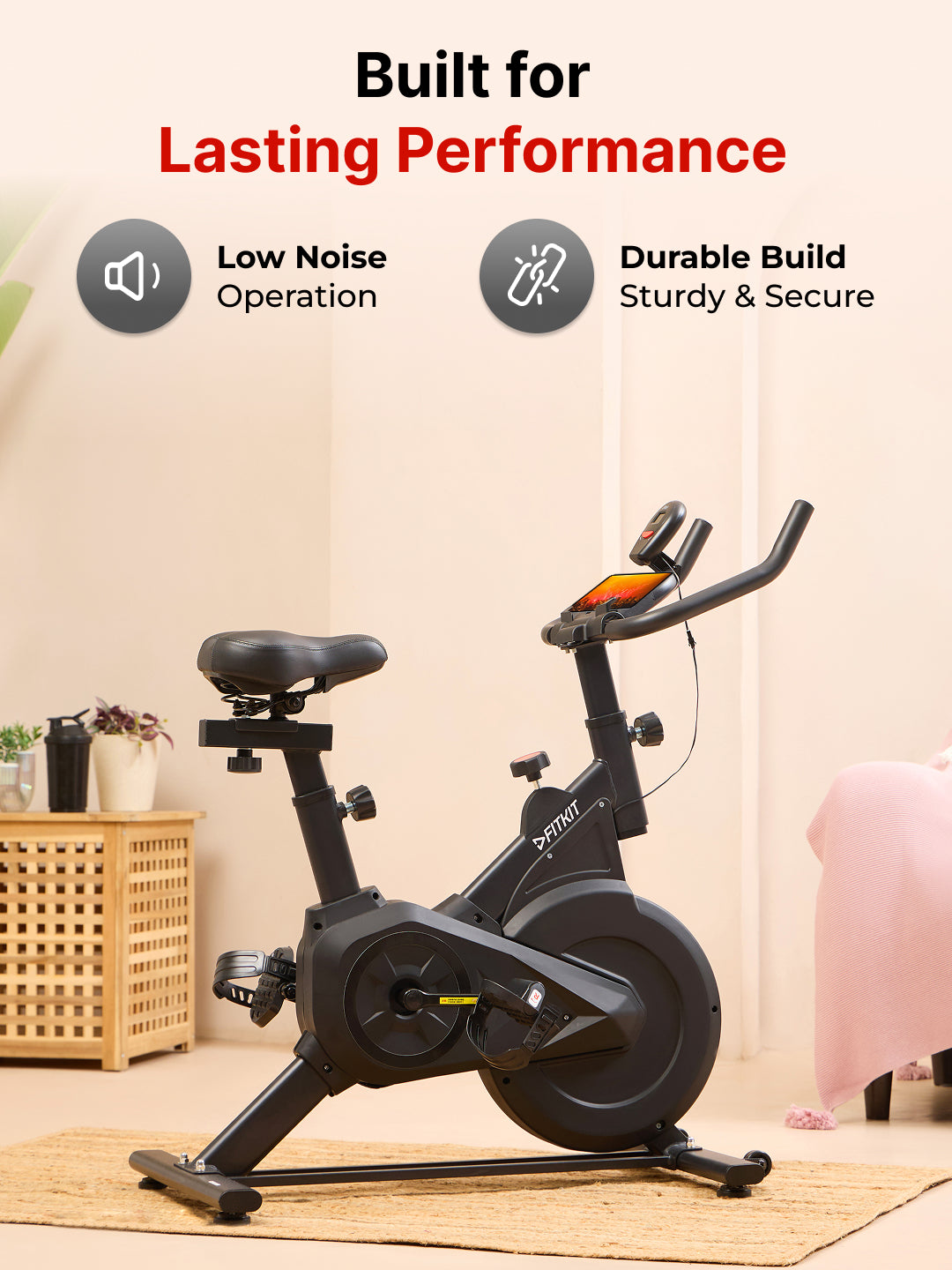 FK7002 Spinbike | 6kg Flywheel | Max Weight: 120Kg | Black (6 months warranty + 6 months extended warranty)