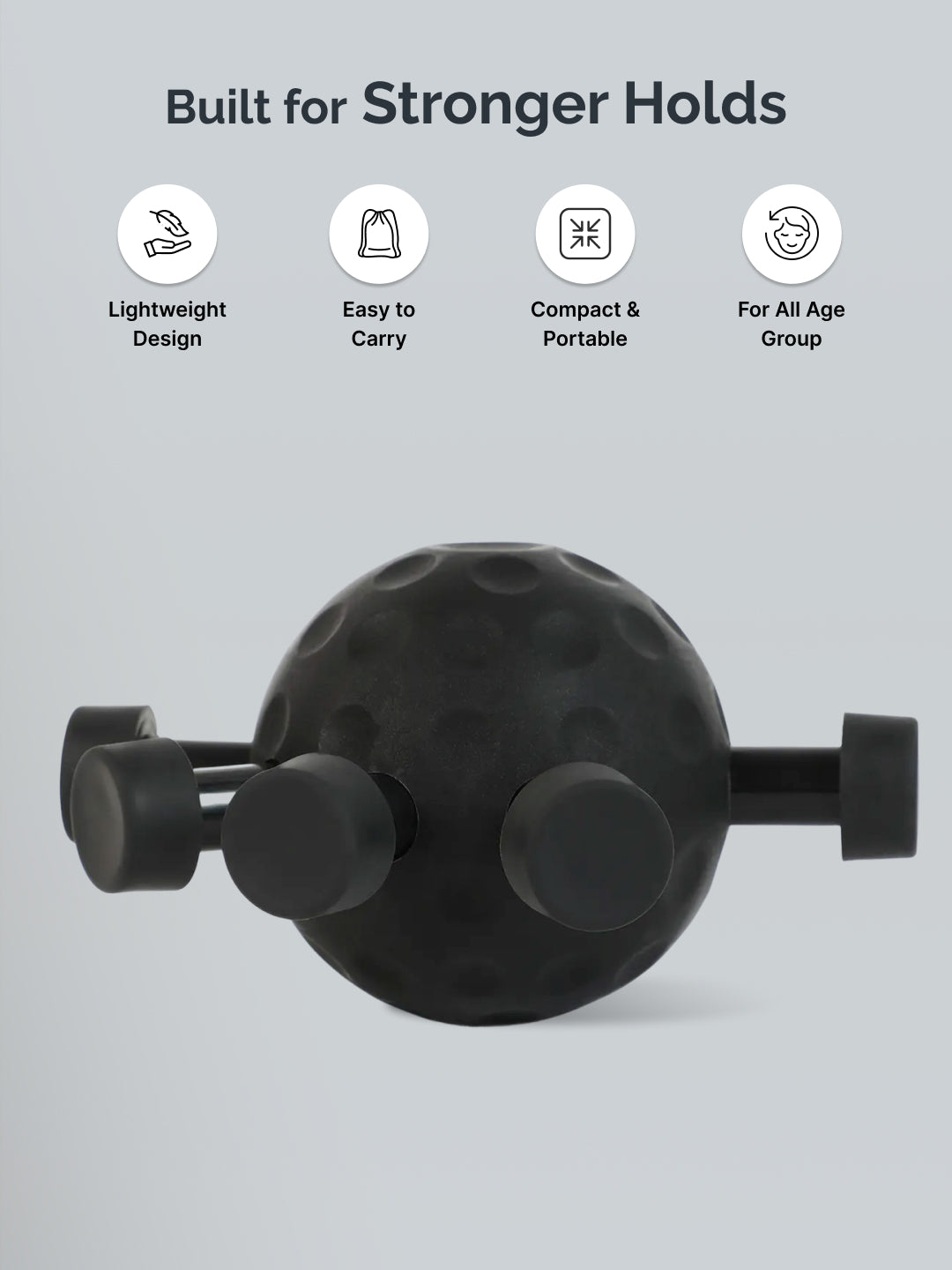 CULT Round Hand Gripper 25–30kg Resistance – Portable ABS Grip Strengthener for Forearm, Wrist & Finger Training Black