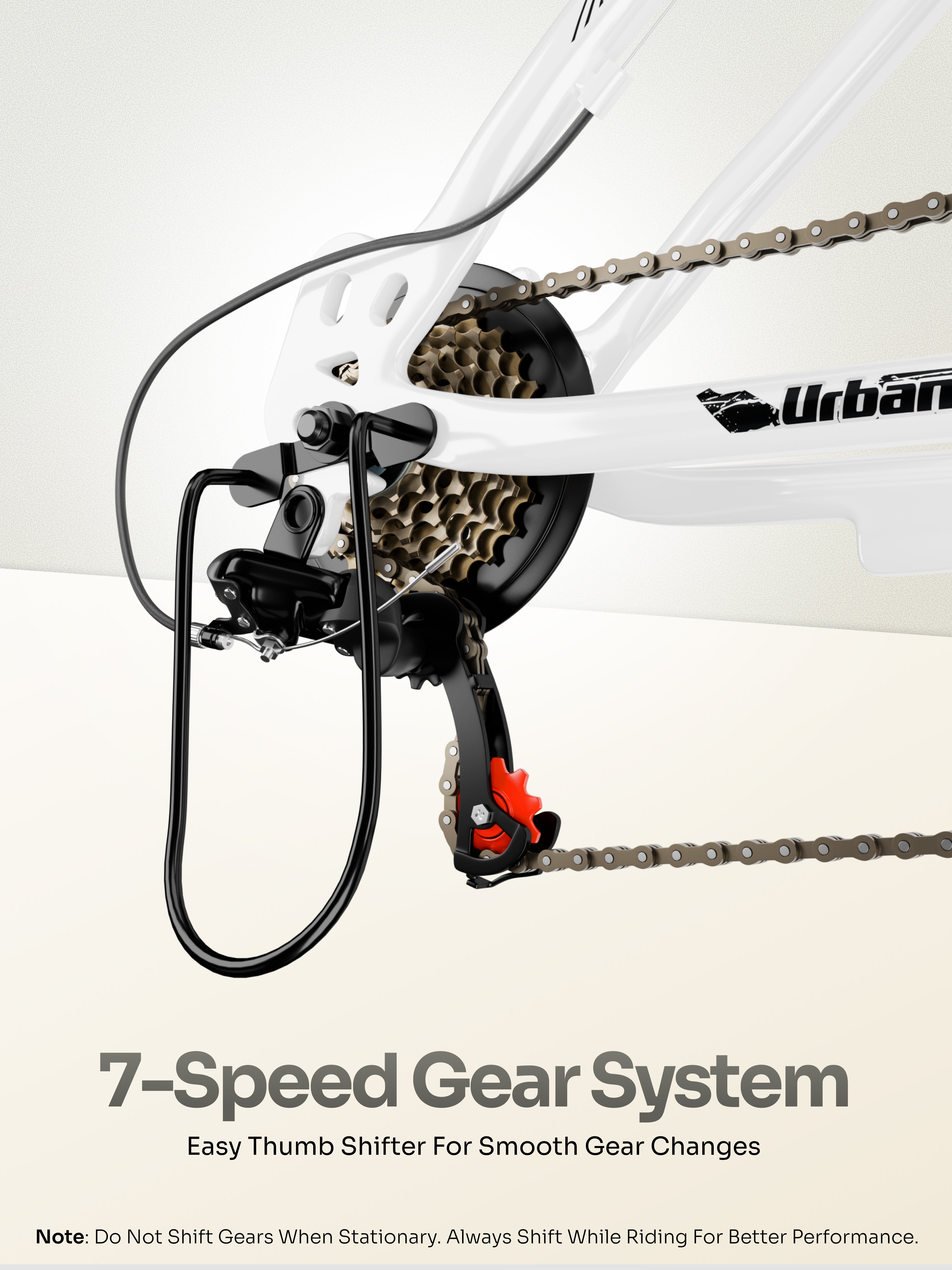 Galaxy Max Mountain Bike Steel 7 Speed Cycle 26 inch Tyre, White With Front Suspension, Single Wall Rim and Dual Disc Brakes Ideal For 5 ft to 5.7 ft