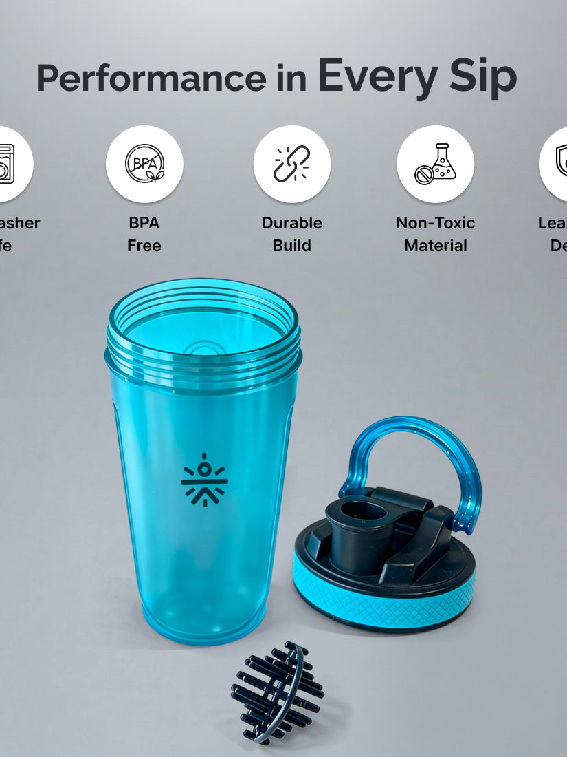 CULT FrostBlend Shaker Bottle 500 ml, BPA-Free Leak-Proof Multipurpose Shaker for Protein & Gym Blue