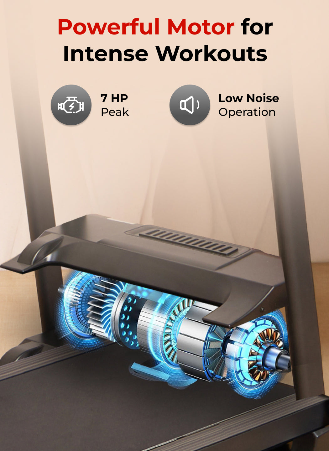 Smartrun Davie 7 HP Peak Treadmill | 15-level Auto-Incline & Massager | Max Weight-150kg | Max Speed-20kmph (with 6 Months Extended Warranty)