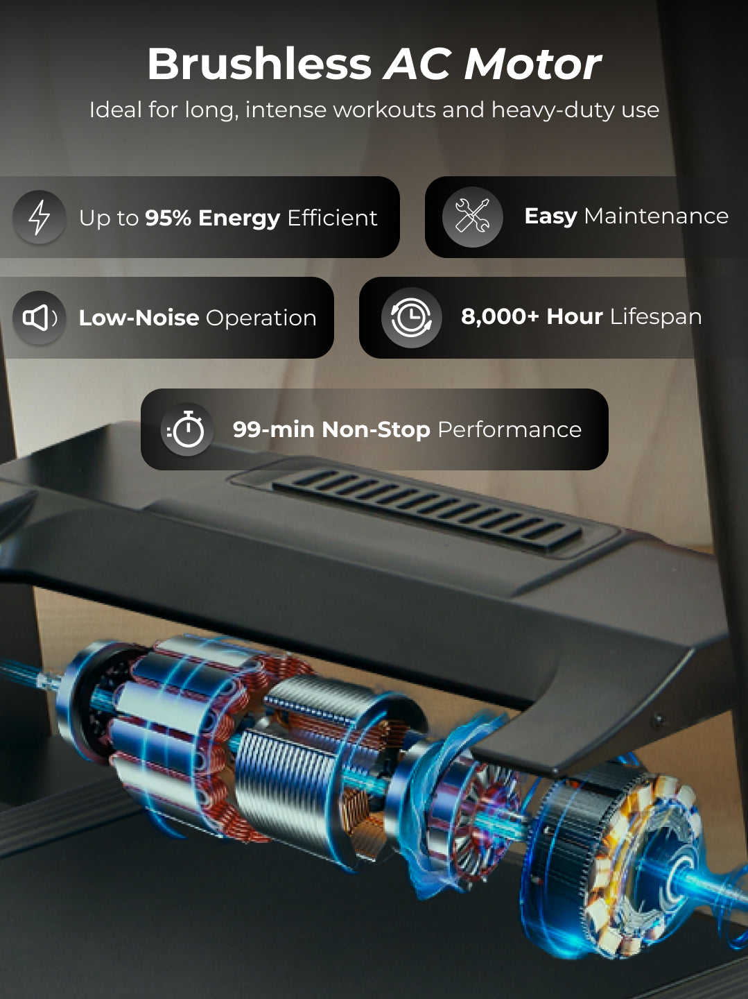 Cult SmartStrideElite Brushless BLDC-AC Motor (8HP Peak) Treadmill | Max Weight: 150kg | 20 Level Auto Incline (with 6 months extended warranty)