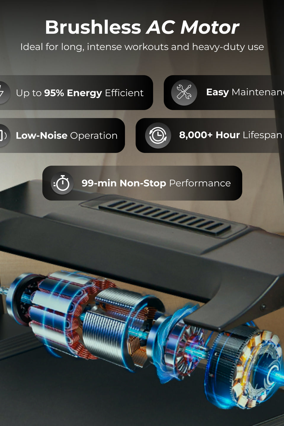 Cult SmartStrideElite Brushless BLDC-AC Motor (8HP Peak) Treadmill | Max Weight: 150kg | 20 Level Auto Incline (with 6 months extended warranty)