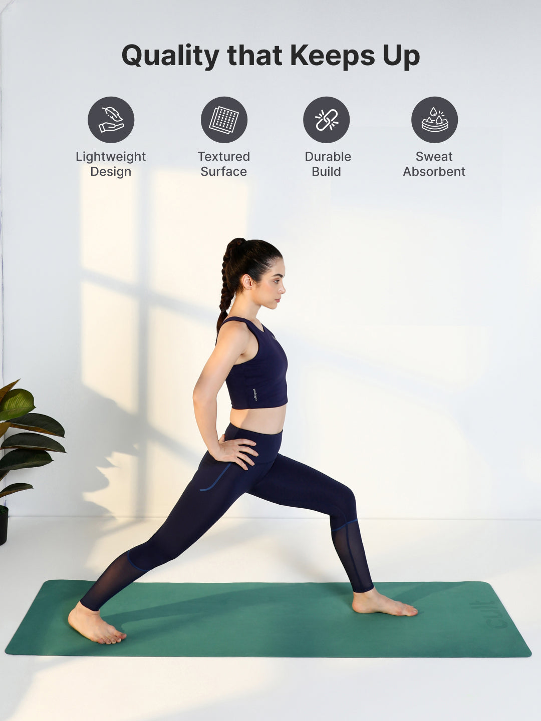 Cult Yoga Mat EVA 5mm with Carry Strap Non-Slip, Cushioned, Sweat-Resistant, Eco-Friendly Workout Mat for Home Gym & Fitness Sage Green