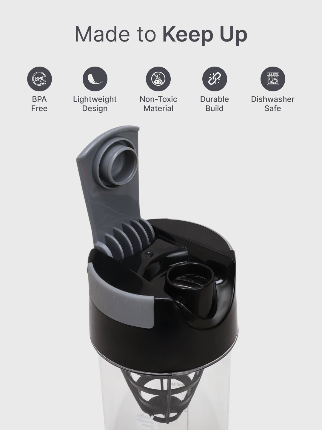 cult Cyclone Shaker 500ML Unisex Black Grey