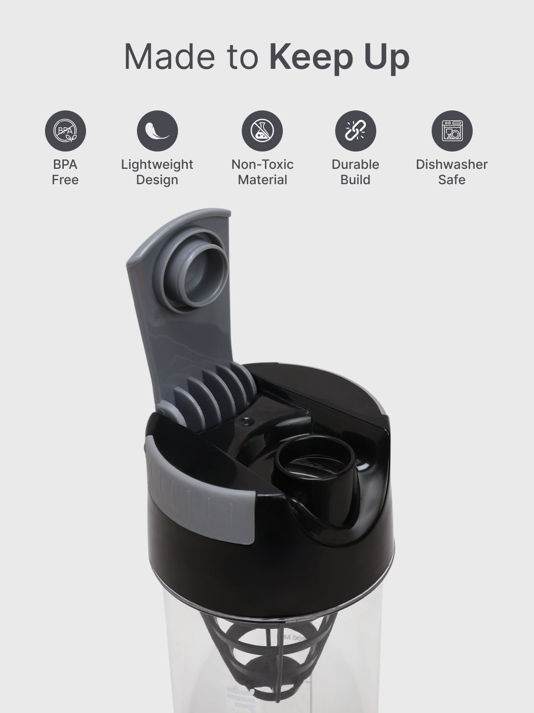 cult Cyclone Shaker 500ML Unisex Black Grey