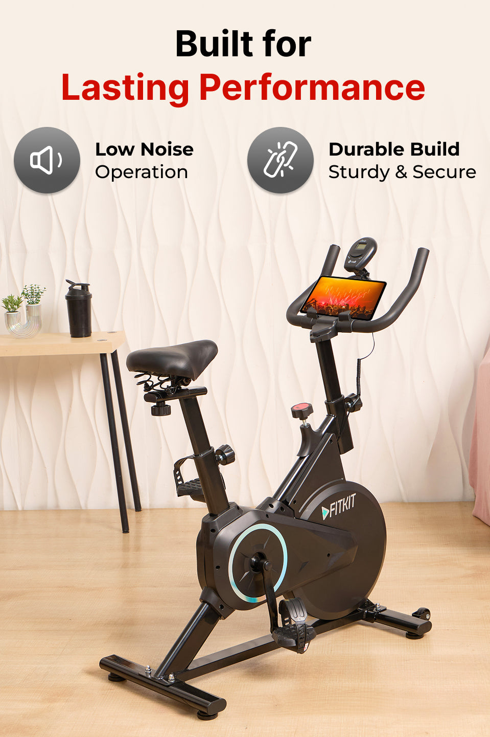 FK7001 Spinbike | 6kg Flywheel | Max Weight: 110Kg | Black (6 months warranty + 6 months extended warranty)