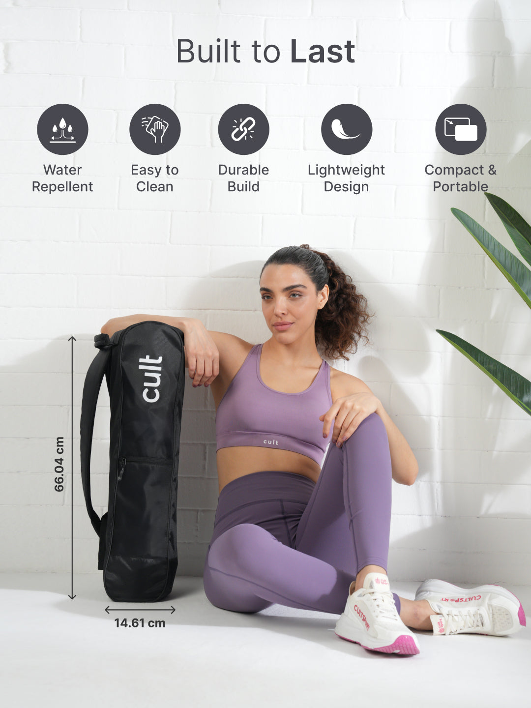 cult Yoga Bag Black Multi Utility Pockets