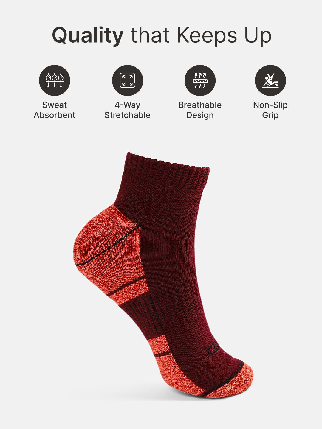 Sports Ankle Length Pack of 3 Maroon,Olive & Blue Men's Cotton Socks