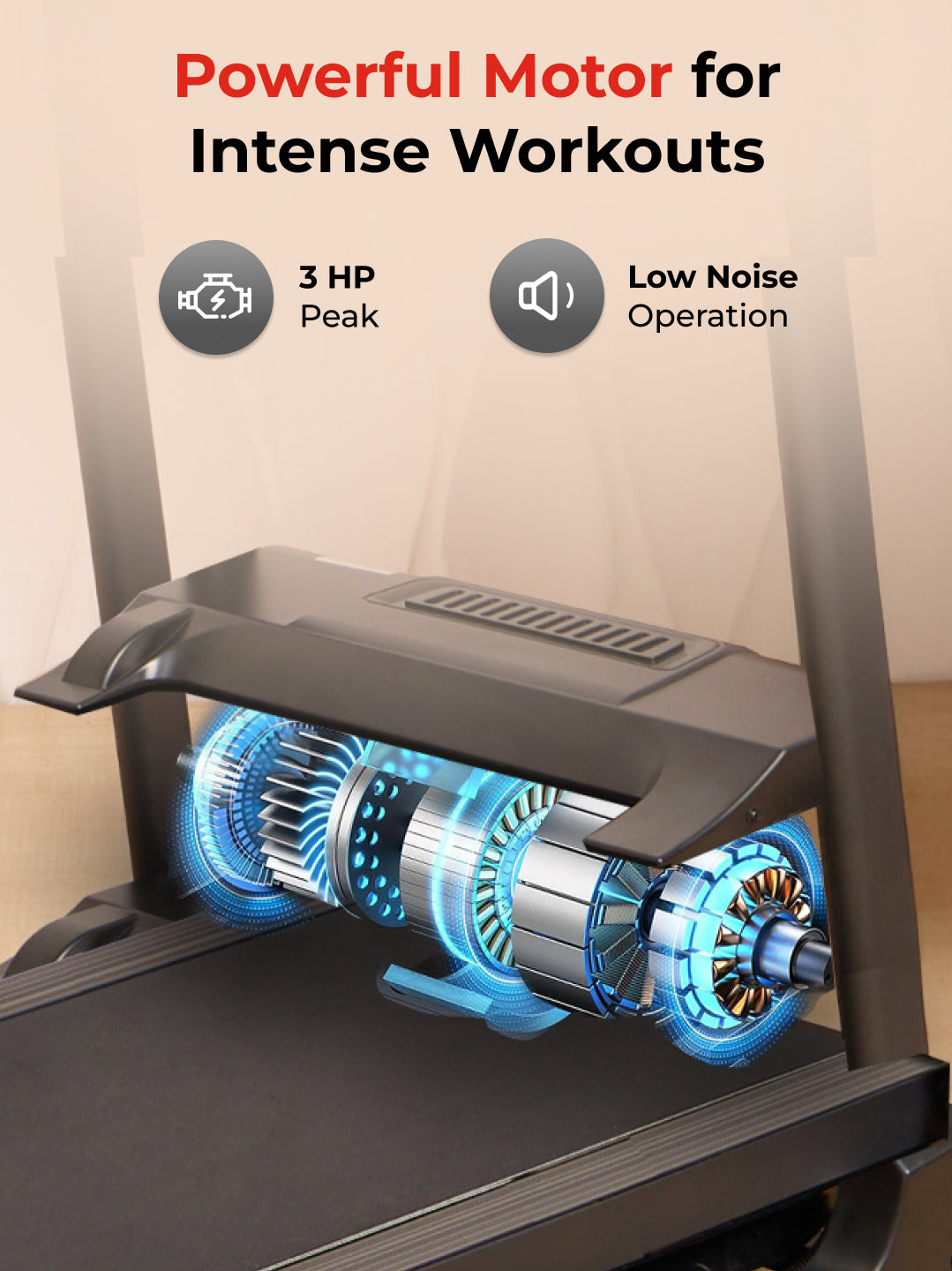 FT98Steel 3HP Treadmill | 3-Level Manual-Incline | Max Speed-12.8kmph | Max Weight-100kg (with 6 months extended warranty)