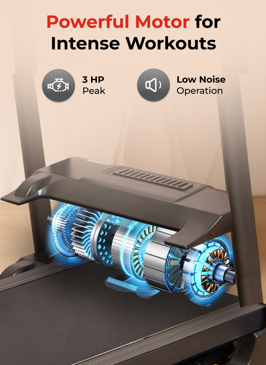 FT98Steel 3HP Treadmill | 3-Level Manual-Incline | Max Speed-12.8kmph | Max Weight-100kg (with 6 months extended warranty)