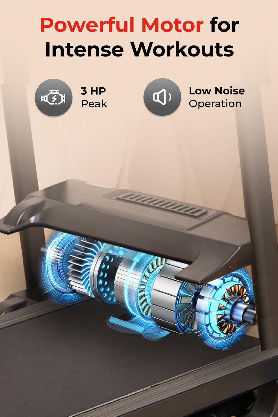 FT98Steel 3HP Treadmill | 3-Level Manual-Incline | Max Speed-12.8kmph | Max Weight-100kg (with 6 months extended warranty)