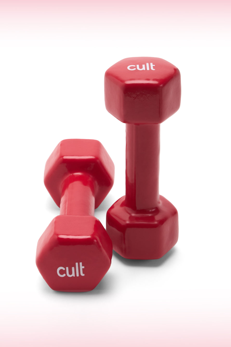 Cult 2KGx2 Vinyl Dumbbells For Home & Gym Exercises (Red)