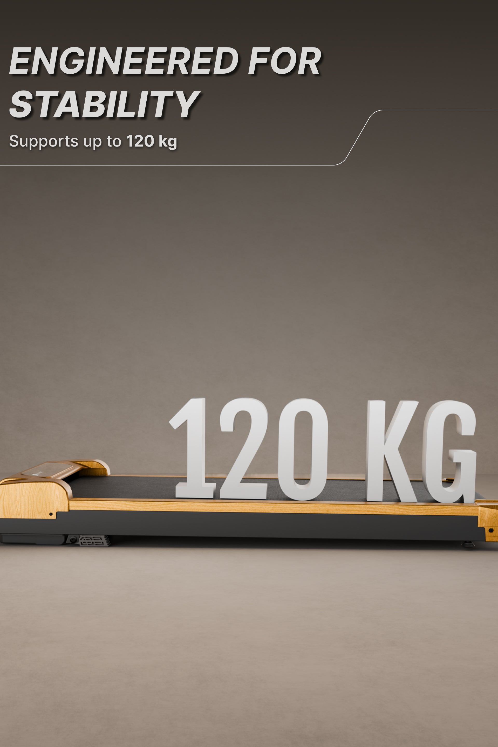 Fitkit by Cult Walking Pad Neo Gold Oak (BLDC 3.5HP Peak Power) Compact & Under Desk DC Motor Treadmill | Max Weight: 120kg | Home use with Remote Control (with 6 Months Extended Warranty)